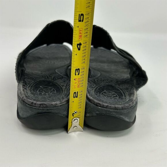 Ariat Women's Costa Huarache Slide Sandals Black Strappy Leather Size 9 Casual - Picture 8 of 12